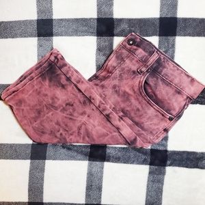 RUDE Red and Black Faded Shorts